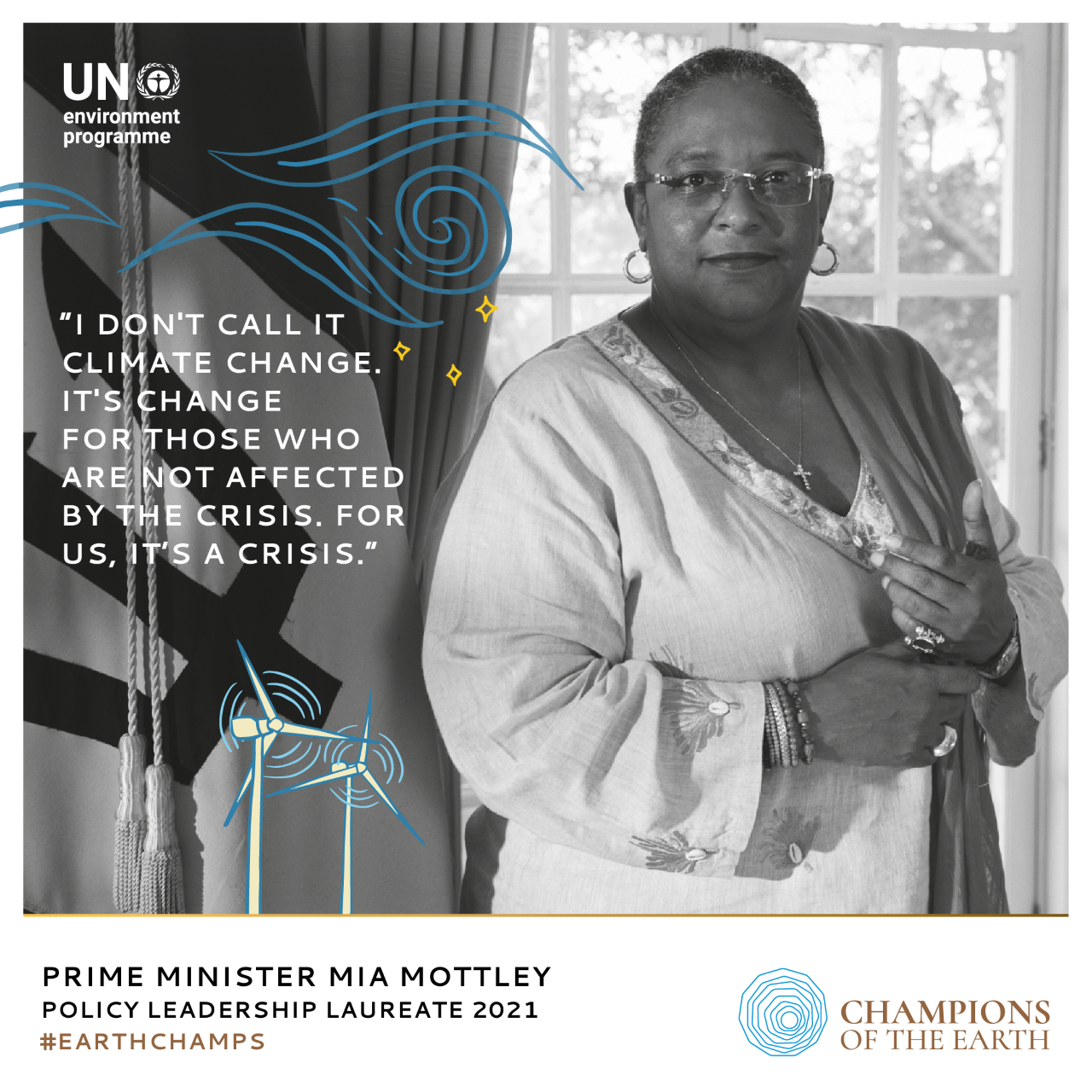 Prime Minister Mottley  2021 Champion of the Earth 