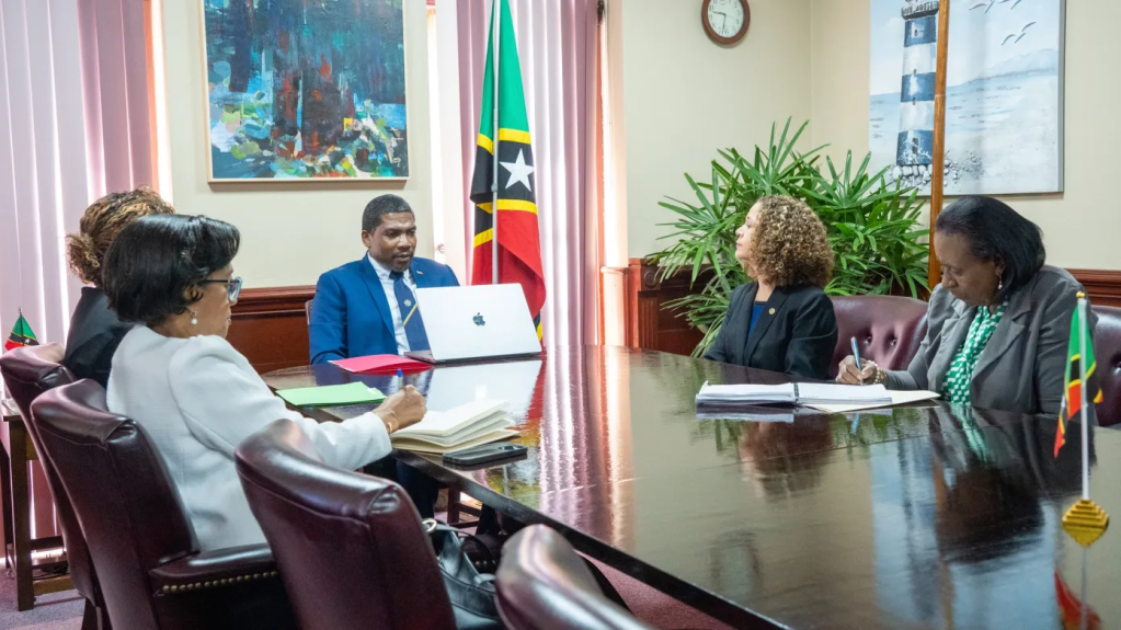 St Kitts and Nevis: PM Terrance Drew receives courtesy call from PAHO Representative Amalia Del Riego
