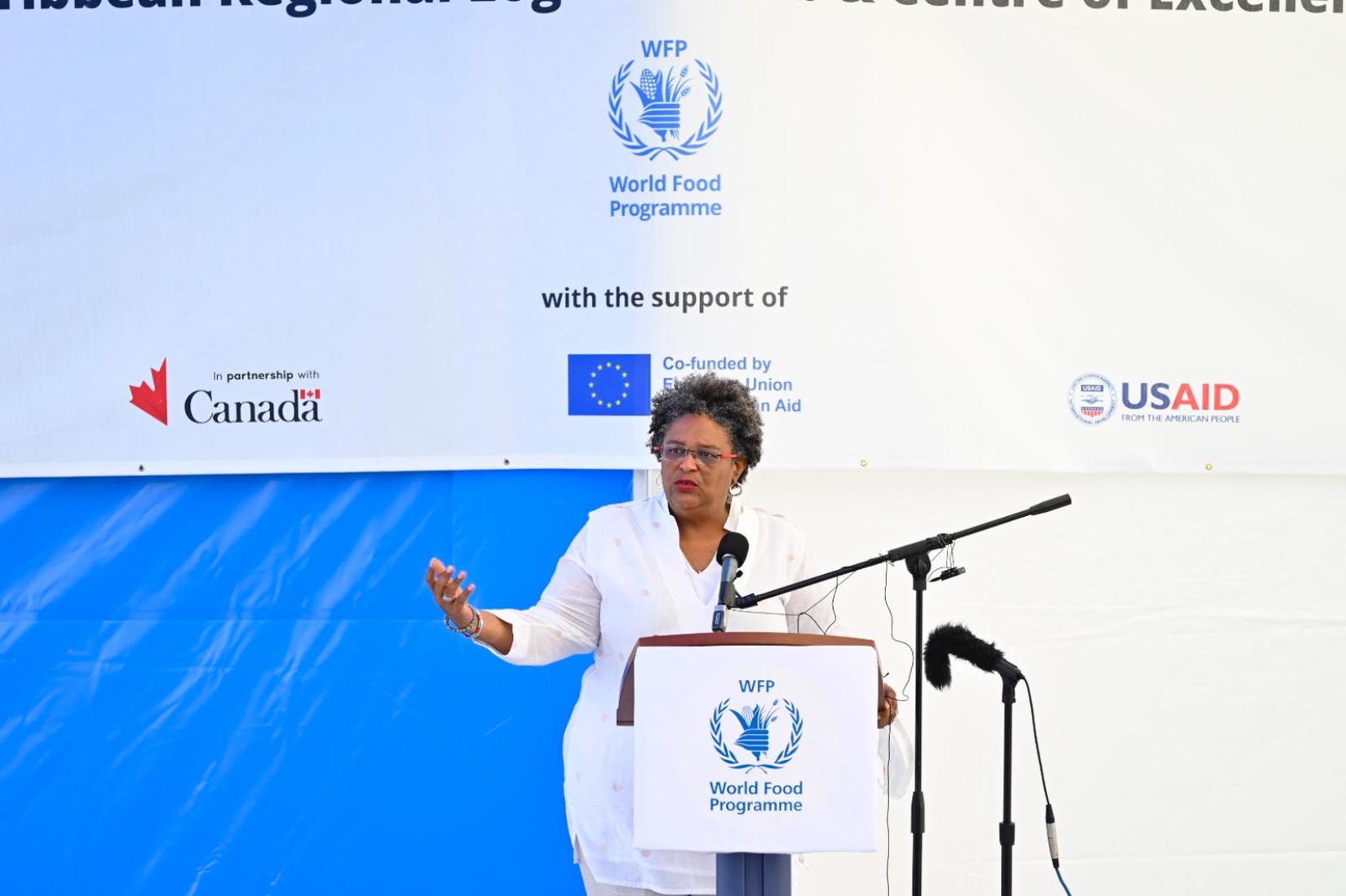 Prime Minister Mottley addresses Groundbreaking Ceremony for the WFP Logistics Hub and Centre of Excellence 