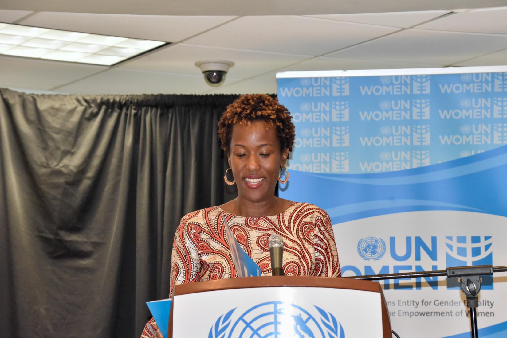 Tonni Brodber, Representative, UN Women Multi-Country Office – Caribbean, highlighted that that women are the main victims of violence while delivering her remarks. 