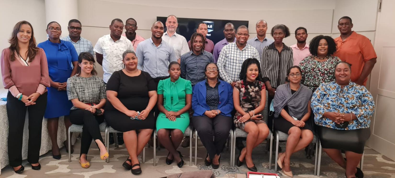 Group photo of participants in the Social Protection for Media Professionals Workshop, in Castries, St. Lucia. 