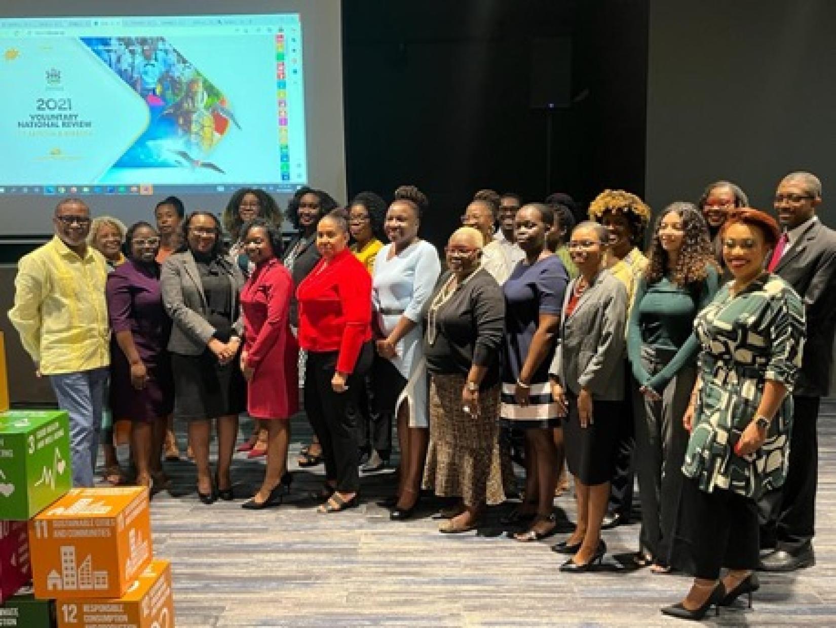 Group Photo of UN Team and National Stakeholders participating in the SDG Website Launch and CIP Review 2022.