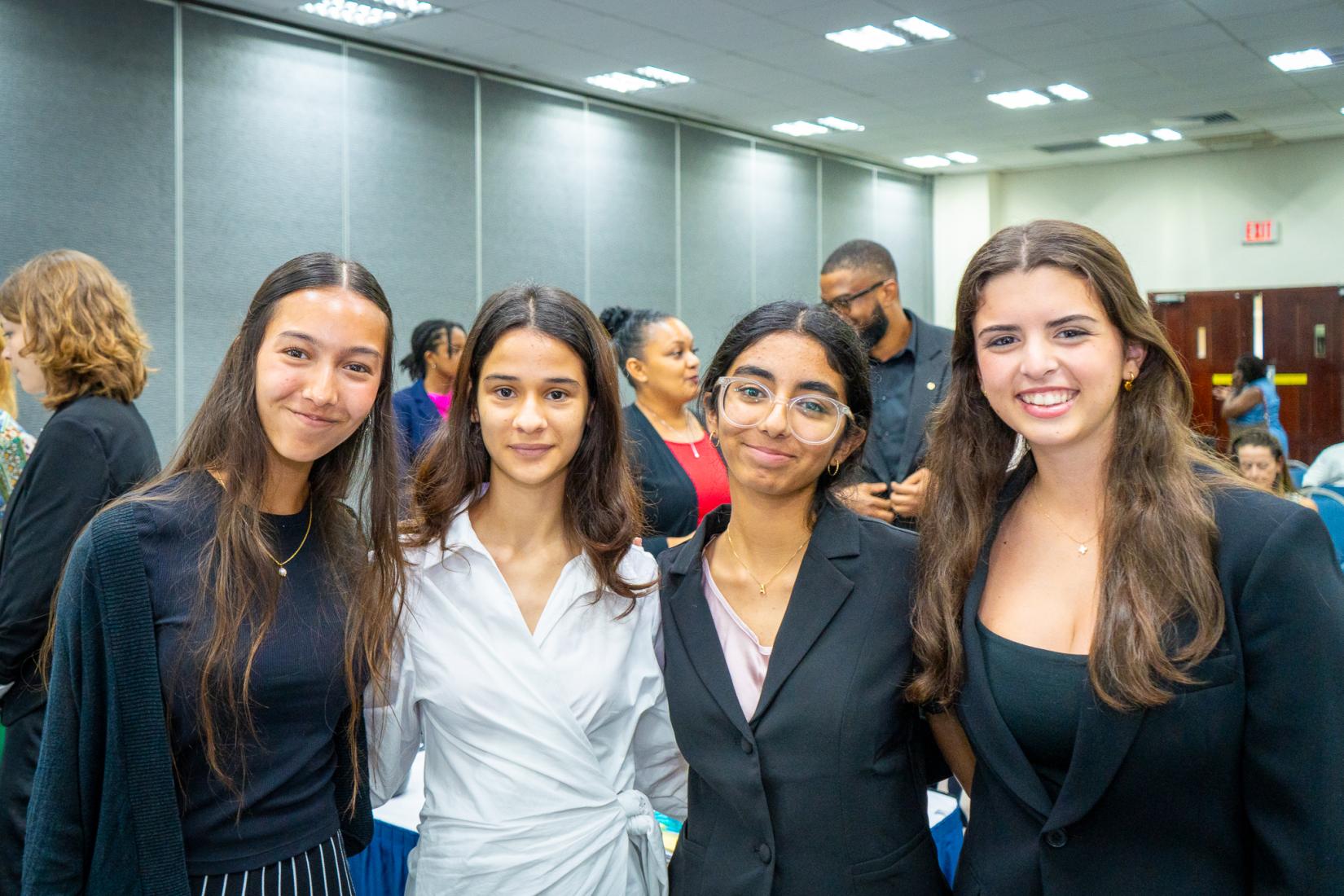 A group of women smiling