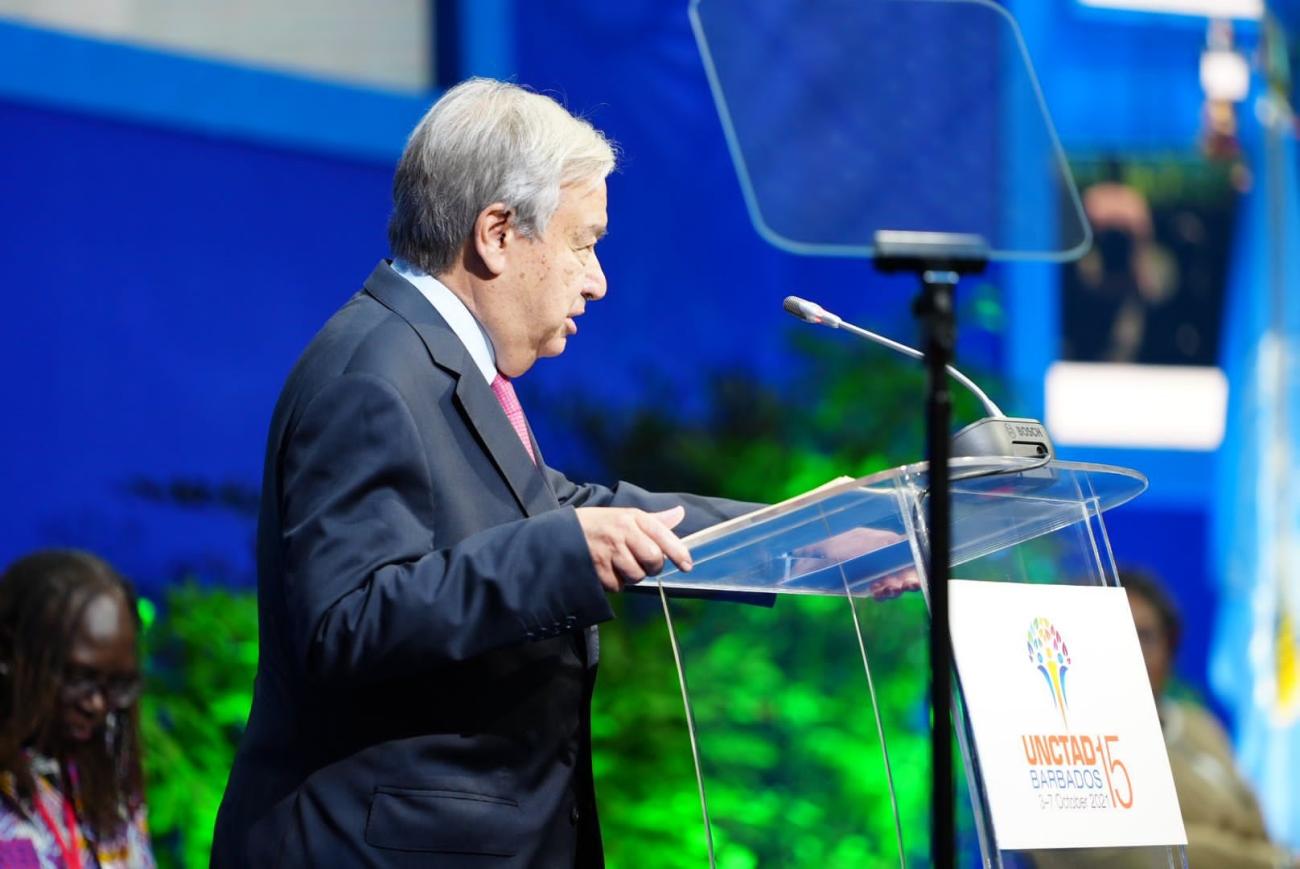 UN Secretary-General addresses the official opening of UNCTAD15.
