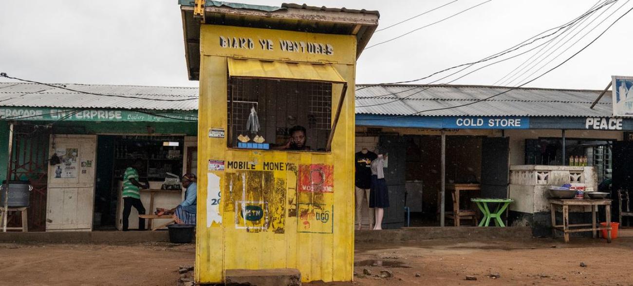 A mobile money stand in Accra, Ghana.