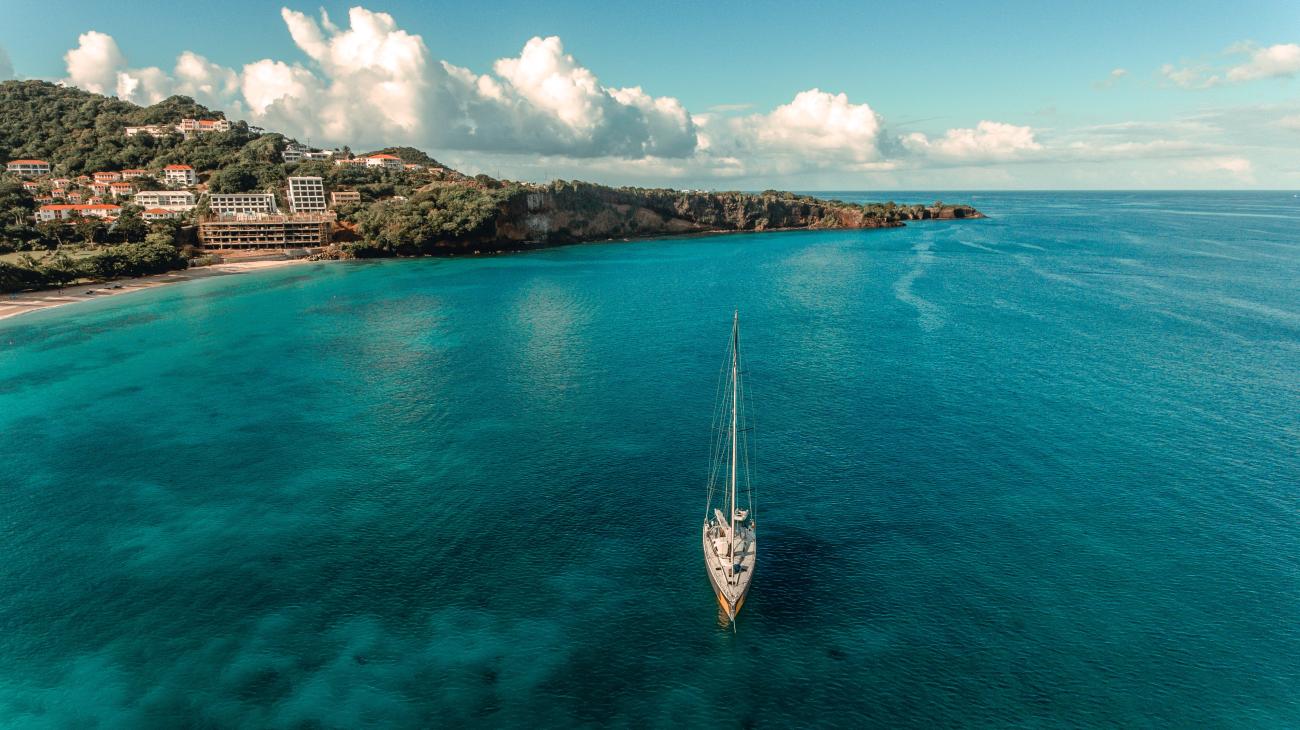 Photo of yacht on pristine blue water