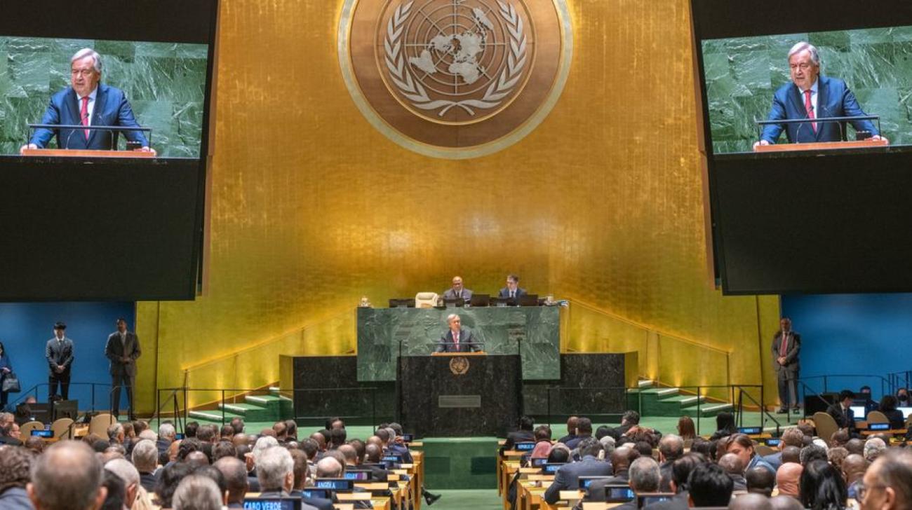 Secretary-General António Guterres addresses the opening of the general debate of the UN General Assembly’s 78th session.