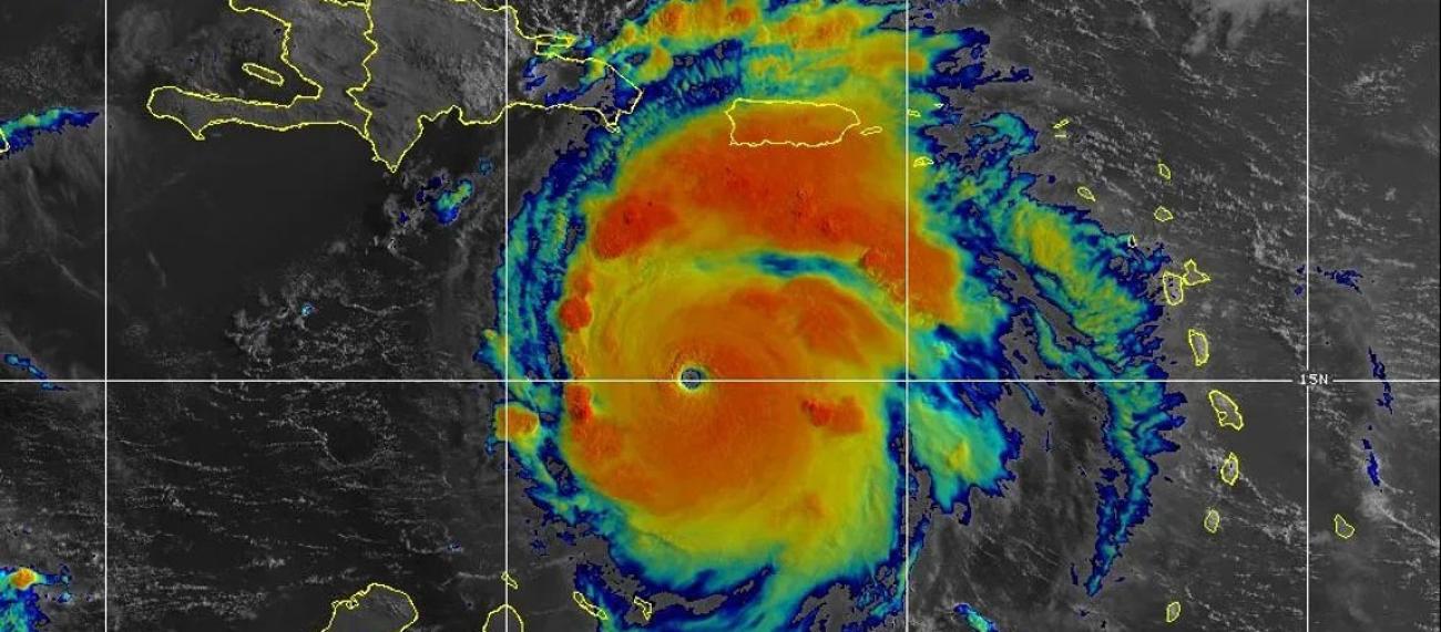 Satellite image of Hurricane Beryl 