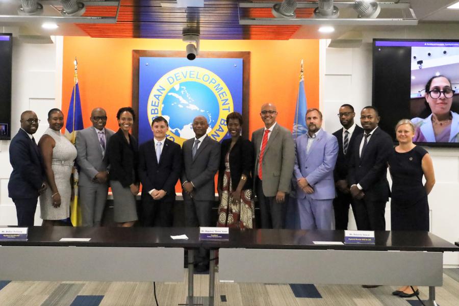 CDB Executive Team and UN Subregional Team Members post signing 
