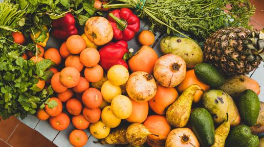 Photo of fresh fruit spread across a table