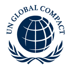 image of UN Global Compact Logo, with globe, and peace branches beneath